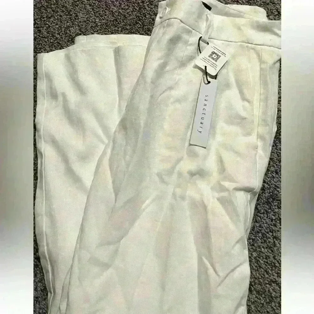 sanctuary pants White Linen Blend Womens Size 27 NWT